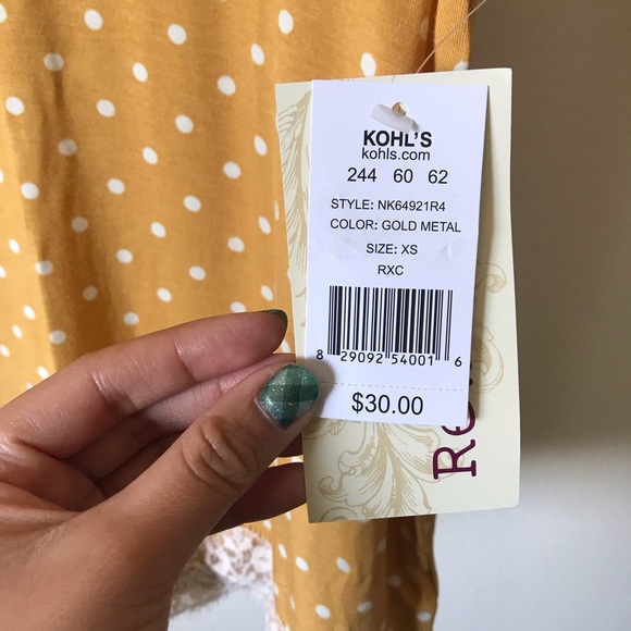 Rewind Gold/White Polka-Dot Cross Back Top - Picture 7 of 8